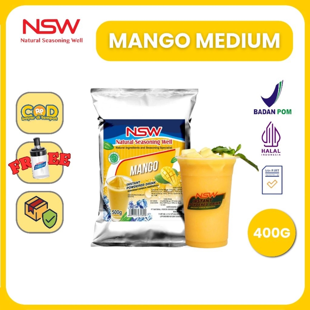 

NSW Powder Drink Rasa Mango MEDIUM 400 gr/ 13 gelas