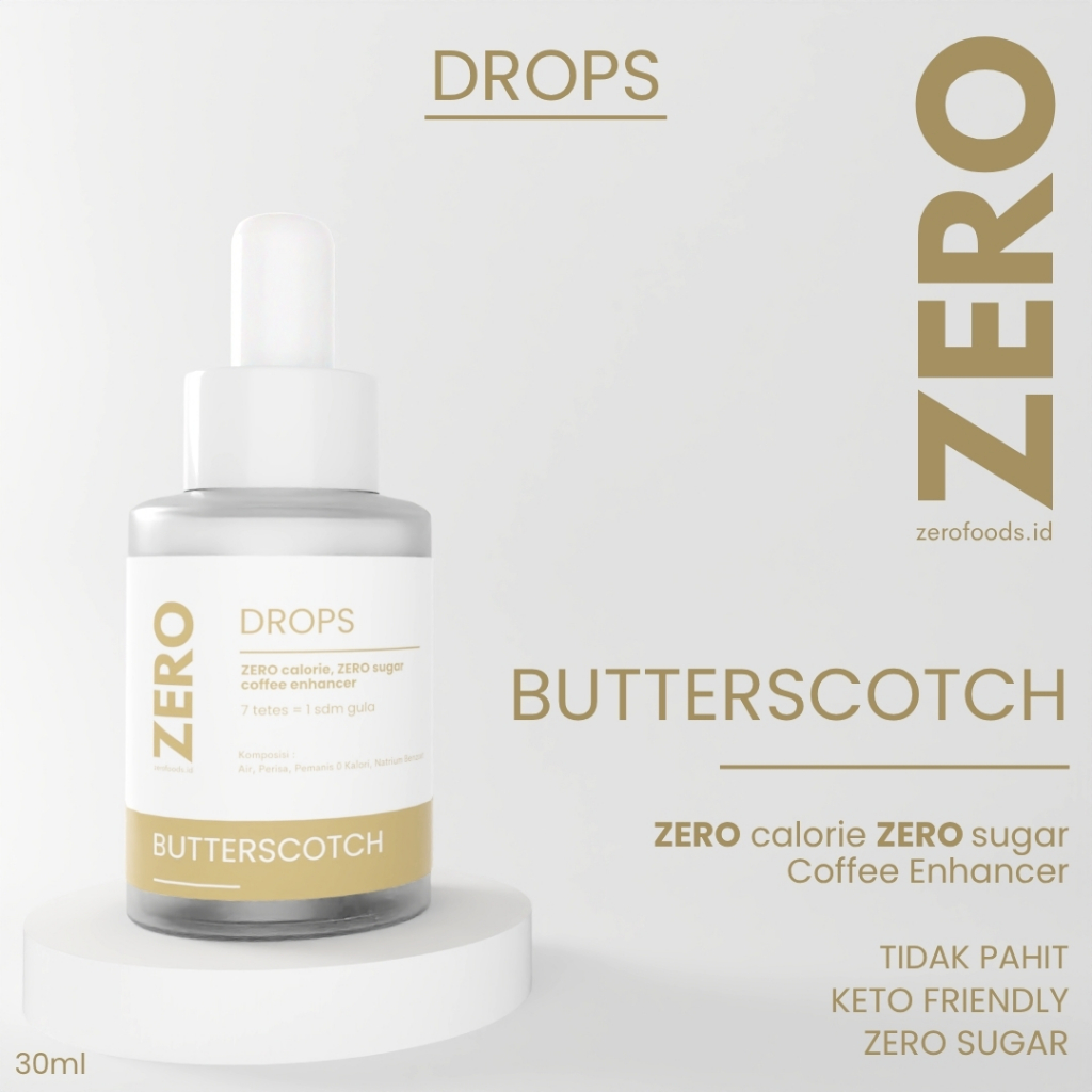 

Zero Drops Butterscotch - Pemanis Tanpa Gula, Zero Kalori, Rasa Lebih Baik dari Stevia