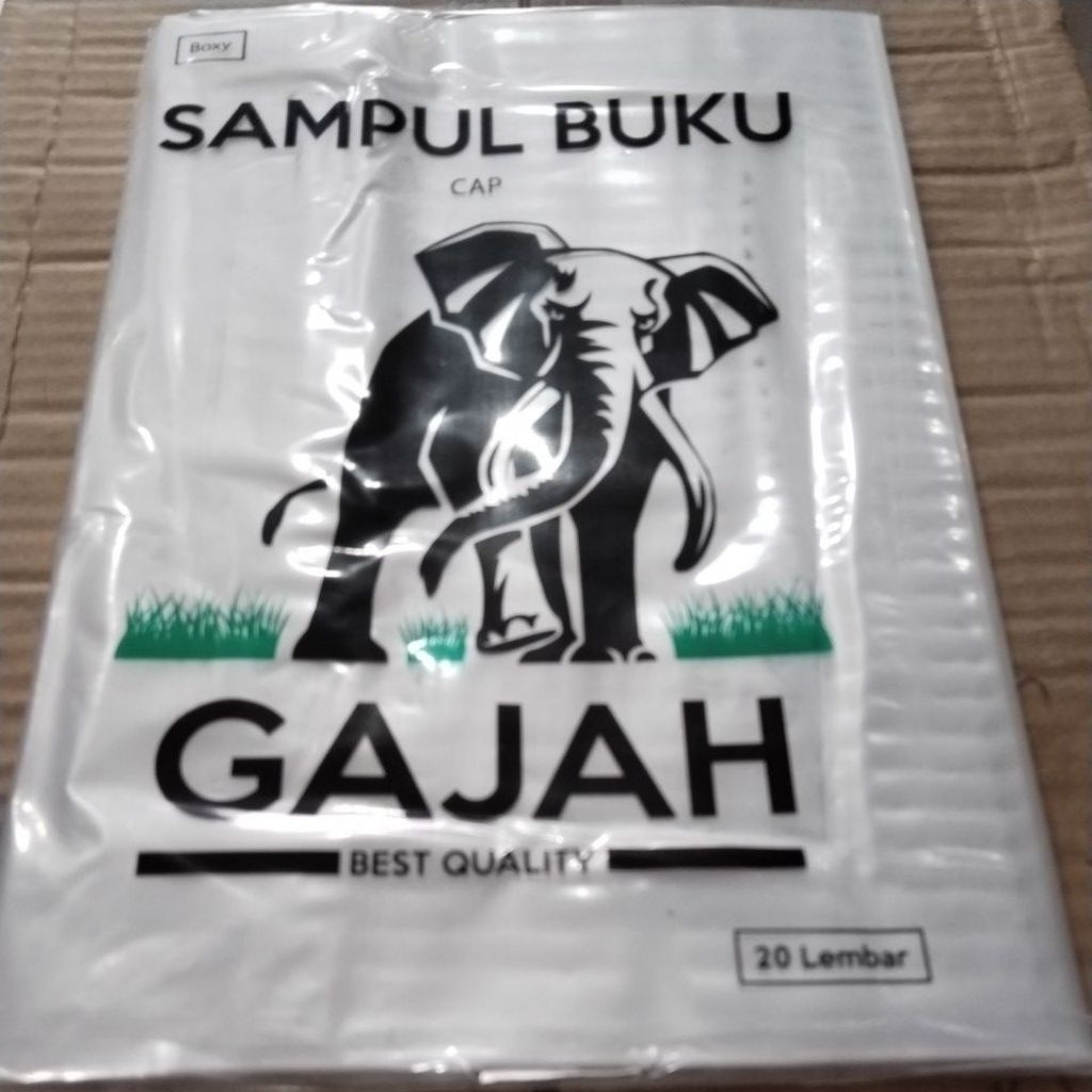 sampul plastik buku tulis, sampul plastik GAJAH, sampul plastik kwarto, sampul plastik boxy, sampul 