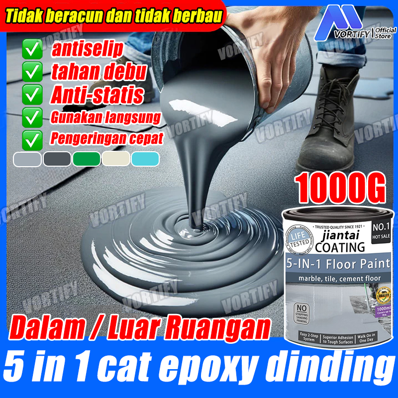5 in 1 cat epoxy dinding cat epoxy besi 1kg cat epoxy lantai kamar mandi Cocok untuk gudang,bengkel,