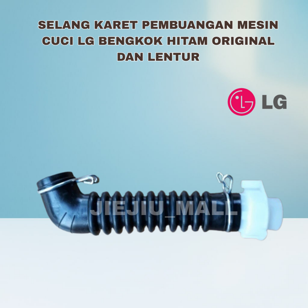 SELANG PEMBUANGAN KARET MESIN CUCI LG 1TABUNG BENGKOK HITAM ORIGINAL