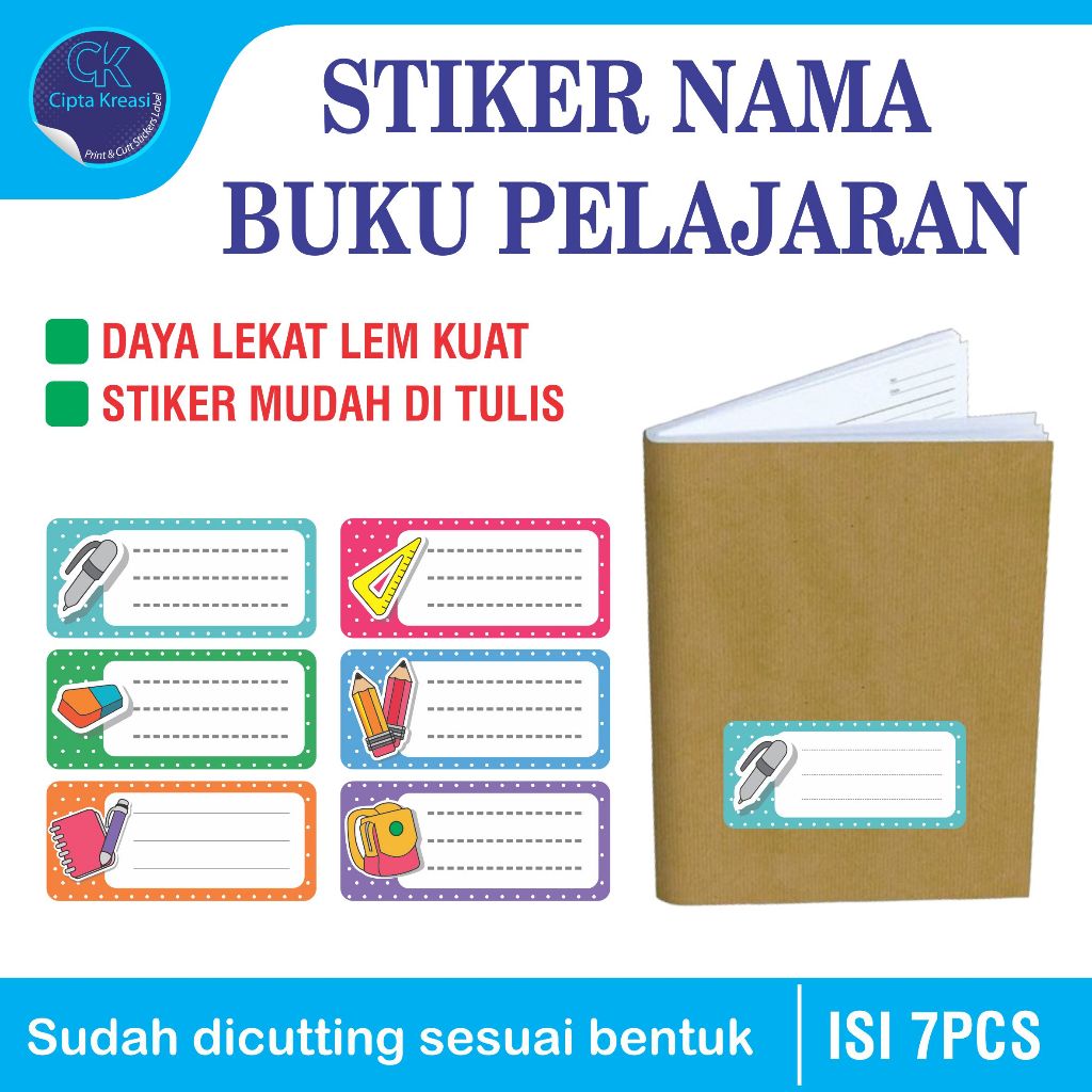 

STIKER SAMPUL BUKU / STIKER NAMA ANAK SEKOLAH / STIKER LABEL