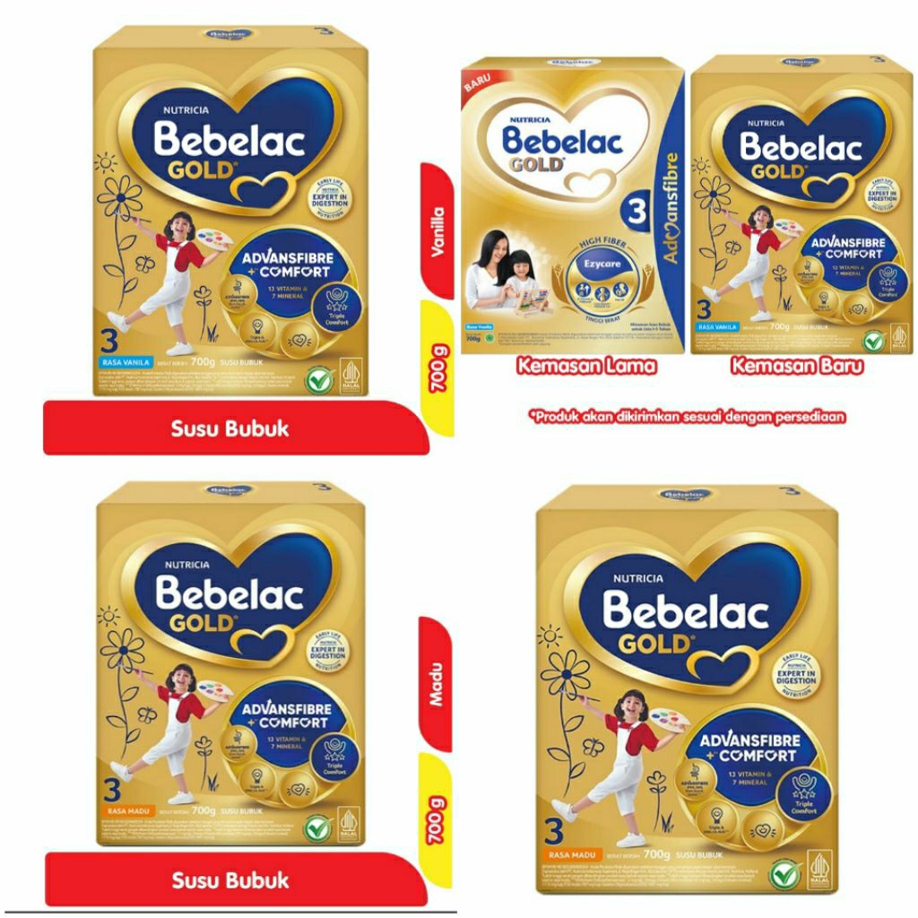 

Bebelac Gold 3 Susu Bubuk Pertumbuhan Anak Vanila/Madu 700g