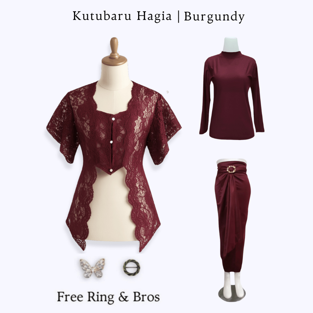 BEST SELLER SETELAN KEBAYA BRUKAT KUTUBARU MODERN OUTER + ROK LILIT KONDANGAN/WISUDA SIMPEL ELEGAN