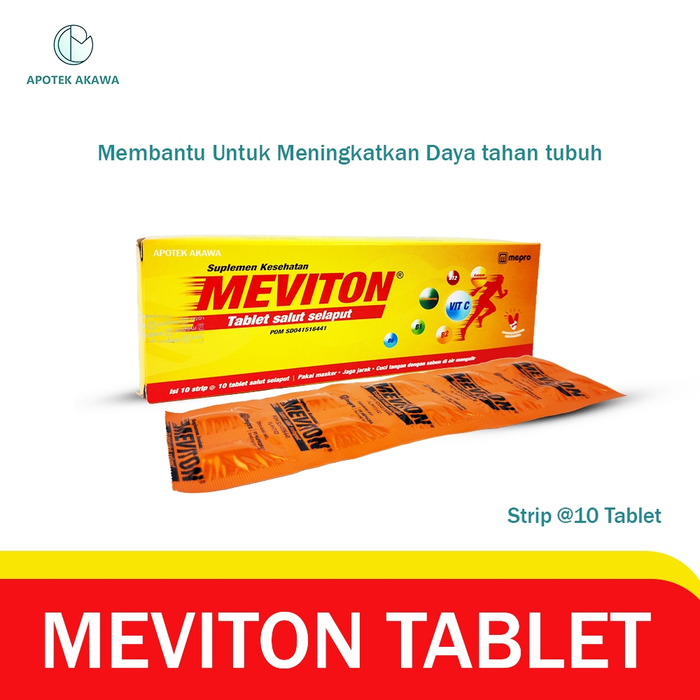MEVITON TABLET STRIP @10 TABLET / VITAMIN DAYA TAHAN TUBUH /APOTEK AKAWA