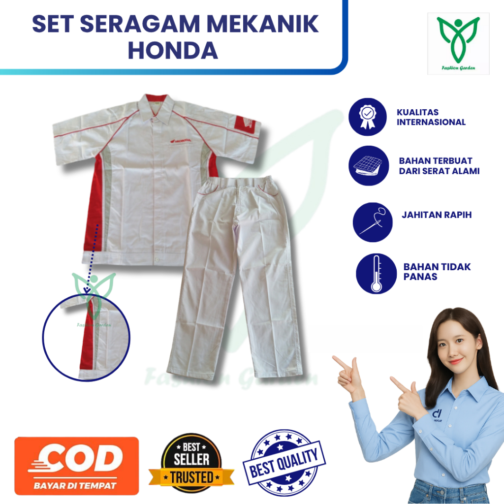 Seragam Honda Mekanik | Seragam Honda Baju dan Celana | Seragam Honda | Seragam AHASS | Baju Mekanik