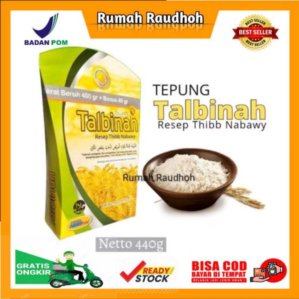 

TALBINAH RESEP THIBB NABAWI - TEPUNG GANDUM ORIGINAL 400 GRAM + 40 GRAM - SOLUSI ATASI ASAM LAMBUNG, MAAG, GERD