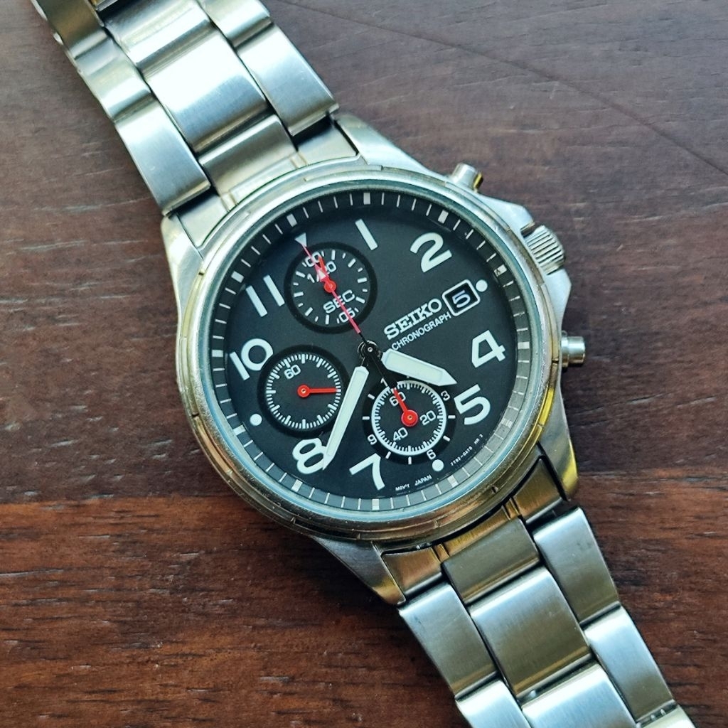 Jam Militer Seiko Chronograph 7T92-0BB0