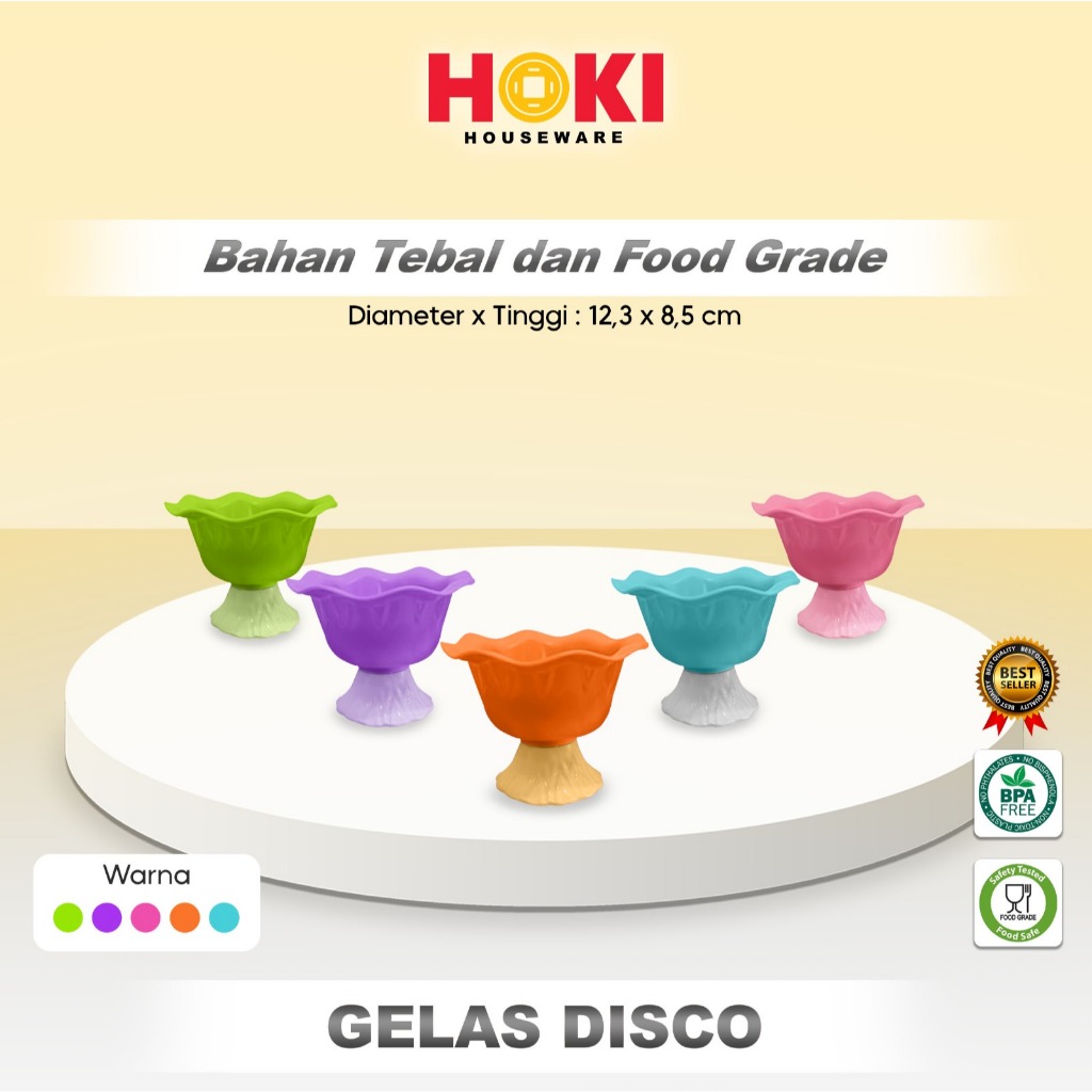 ( 6 PCS ) GELAS DISCO / GELAS BUAH / GELAS ES / GELAS PLASTIK