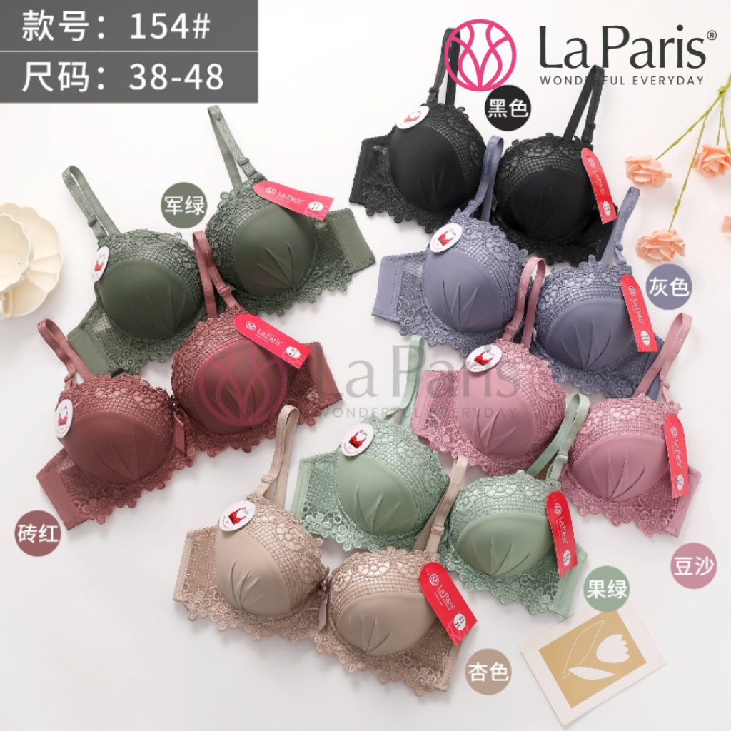 BH Bra Kawat Busa Tebal Push Up Renda Cantik Kait 3 Cup C - D 154 Size 38 40 42 44 46 48 Push Up Kaw