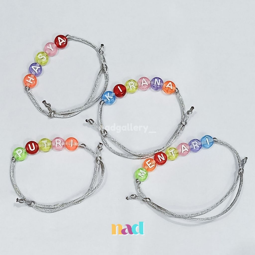 NAD - Gelang Tali Custom Nama Gelang Tali Satin Asesoris Anak Gelang Anak