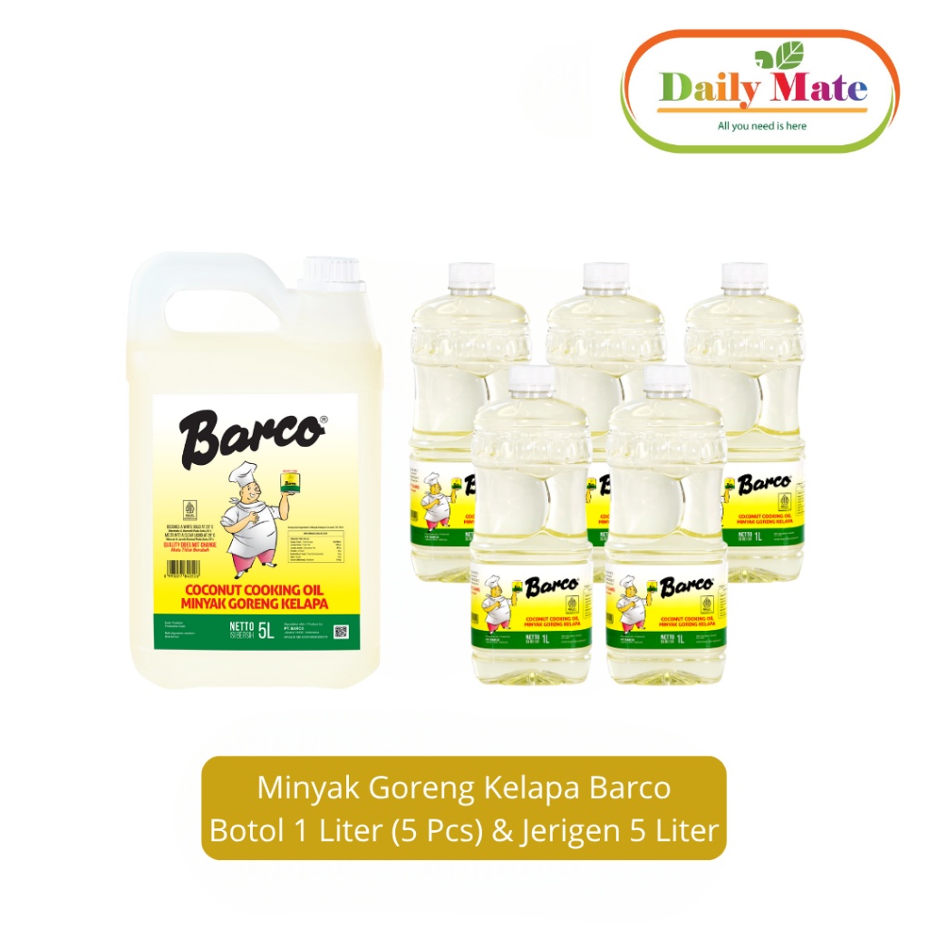 

Paket Hemat!! Minyak Kelapa Barco Botol 1 Liter (5Pcs) & Jerrycan 5 ltr/Promo Minyak/Barco
