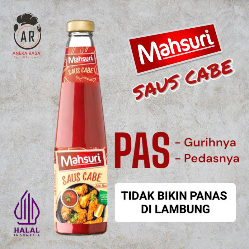 

[oddsolshop] pekanbaru/Mahsuri Saus Cabe 490GR Botol Kaca Saos Pedas Chili Sauce Bumbu Masak