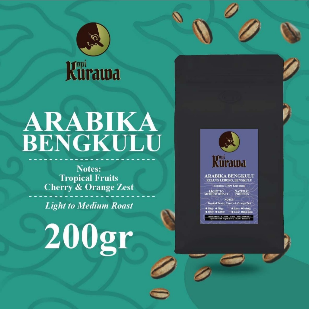 

Kopi Arabika Bengkulu 200gr Sumatera Coffee Bean Espresso Biji Bubuk 200 gr Blend Coffee Shop Cafe Kopi Susu