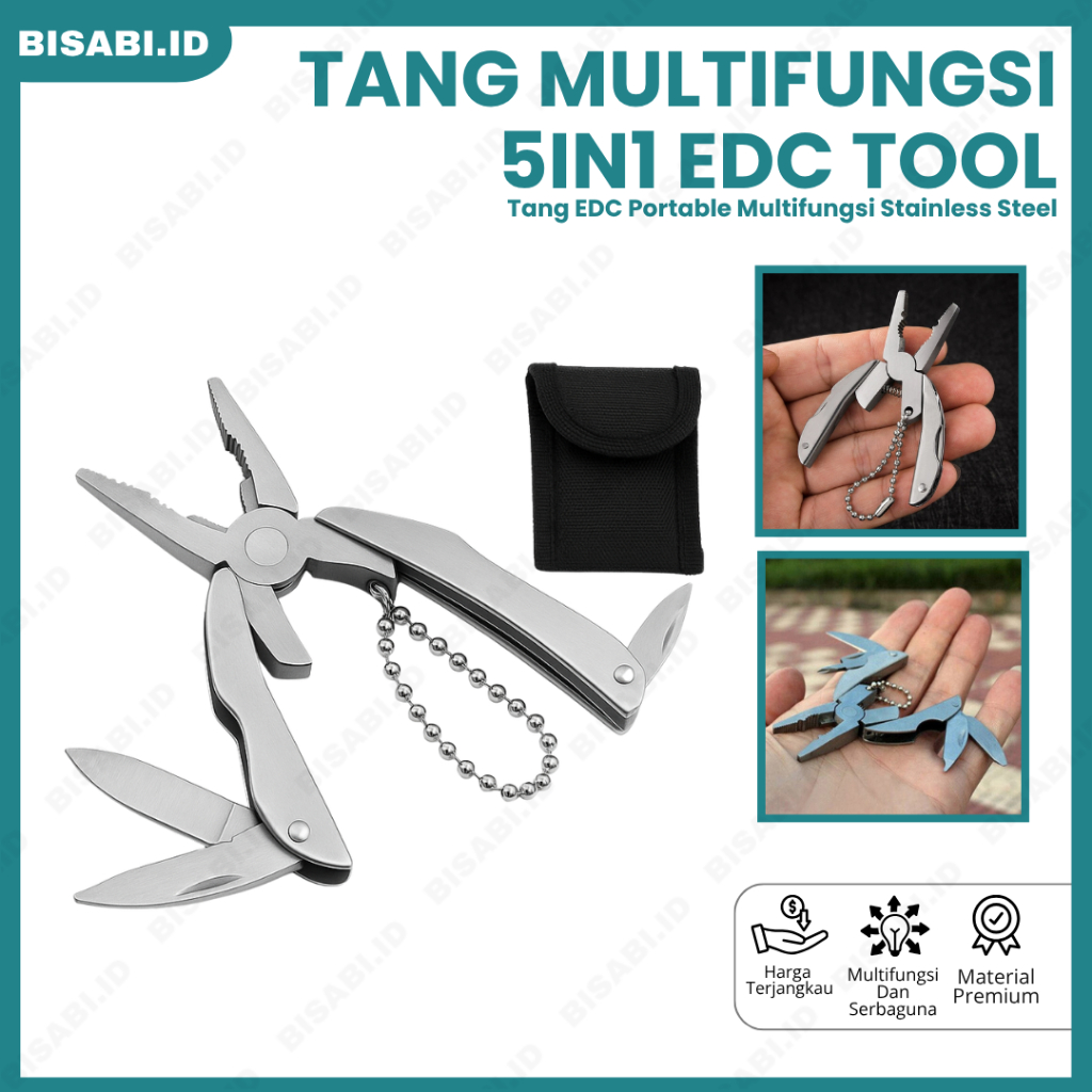 Tang Lipat Mini Multifungsi Tang Lipat Portable Stainless Steel ORIGINAL Bebas Karat