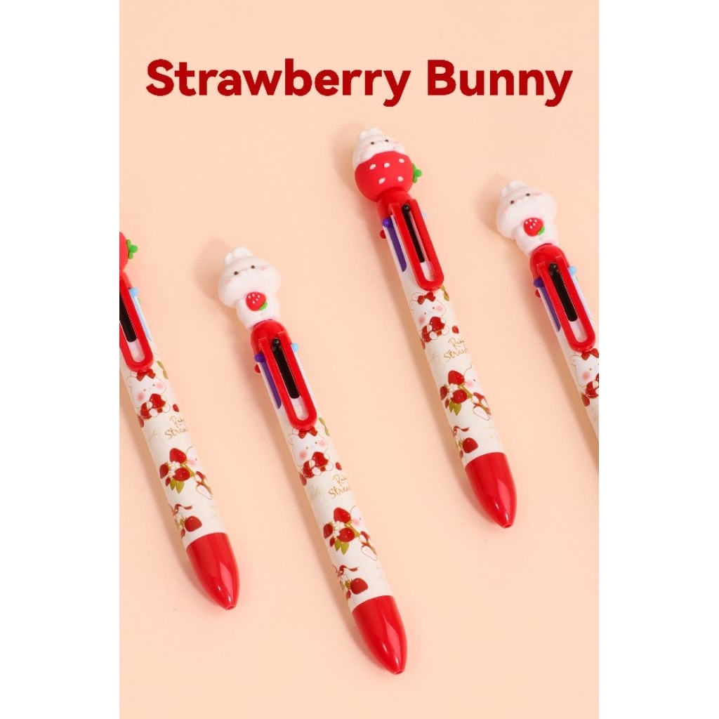 

Ball Pen 6 warna Sparrow 7044 Strawberry bunny color