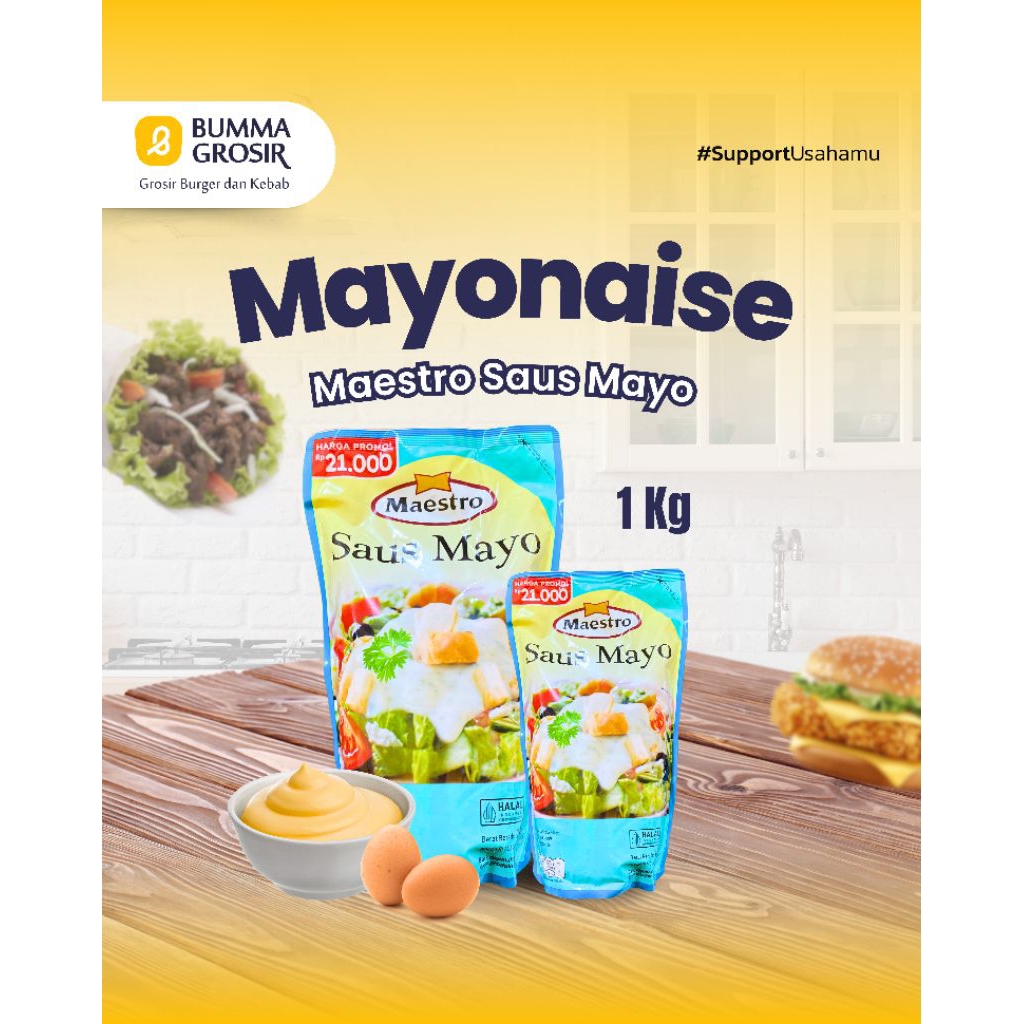 

Maestro Mayonaise - saus mayo - mayonaise original - mayones mayonais - 1kg