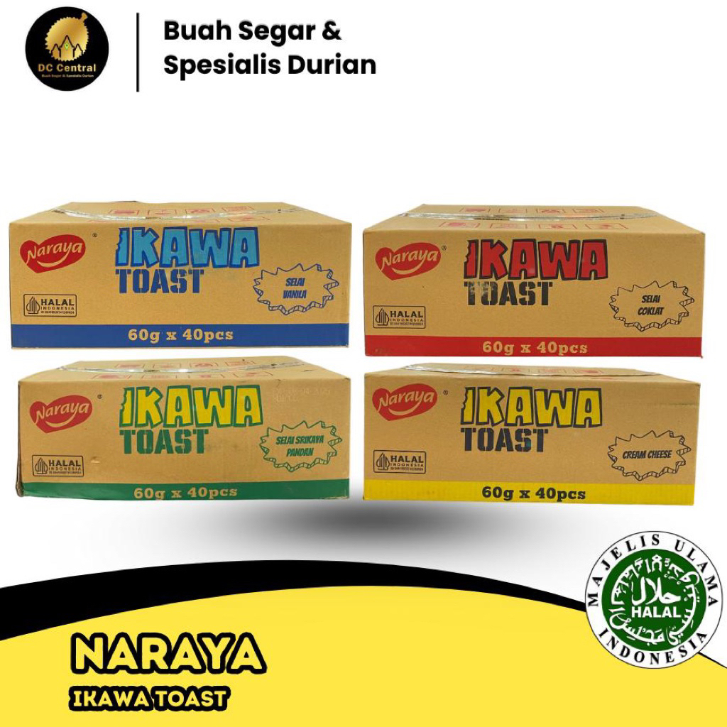 

Naraya Ikawa Toast 60g x 40pcs (1dus 40pcs) / Ikawa Toast