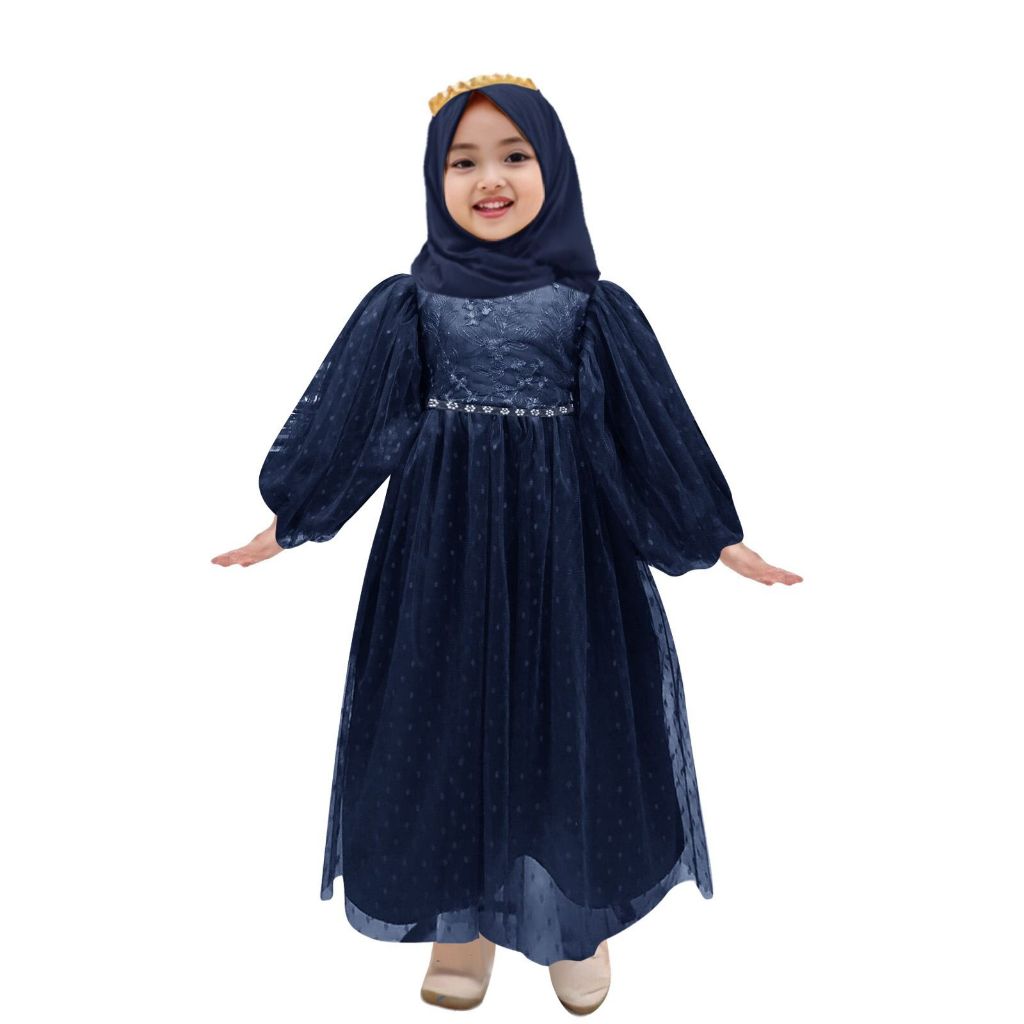 ellisa kids 1-2 tahun 3-5tahun 6-8tahun 9-11tahun perempuan gaun anak muslim perempuan dress gamis  