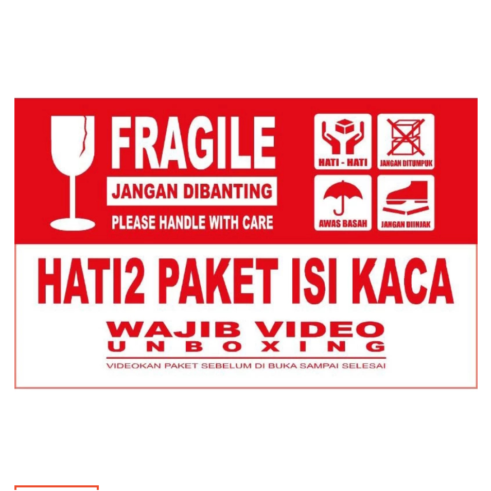 

STIKER FRAGILE MERAH KACA JAMAN NOW MERAH PUTIH PECAH BELAH STICKER