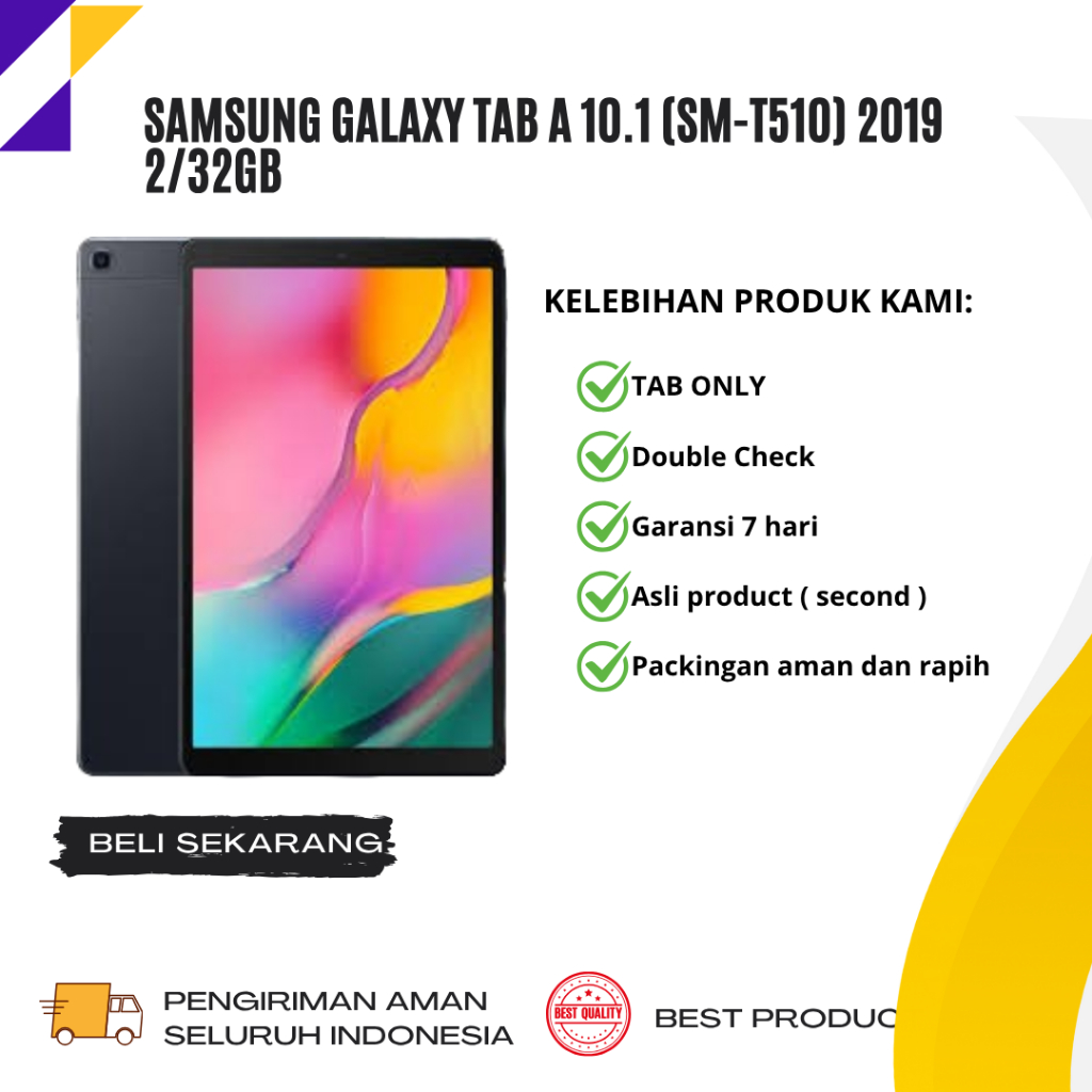 Samsung Galaxy Tab A 10.1 (SM-T510) 2019 2/32GB  Wifi Only Second ORIGINAL