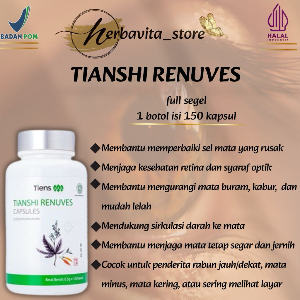 TIENS Renuves Softgels – Obat Mata Kabur & Minus | Regenerasi Sel | BPOM & Halal Renuves Original – 