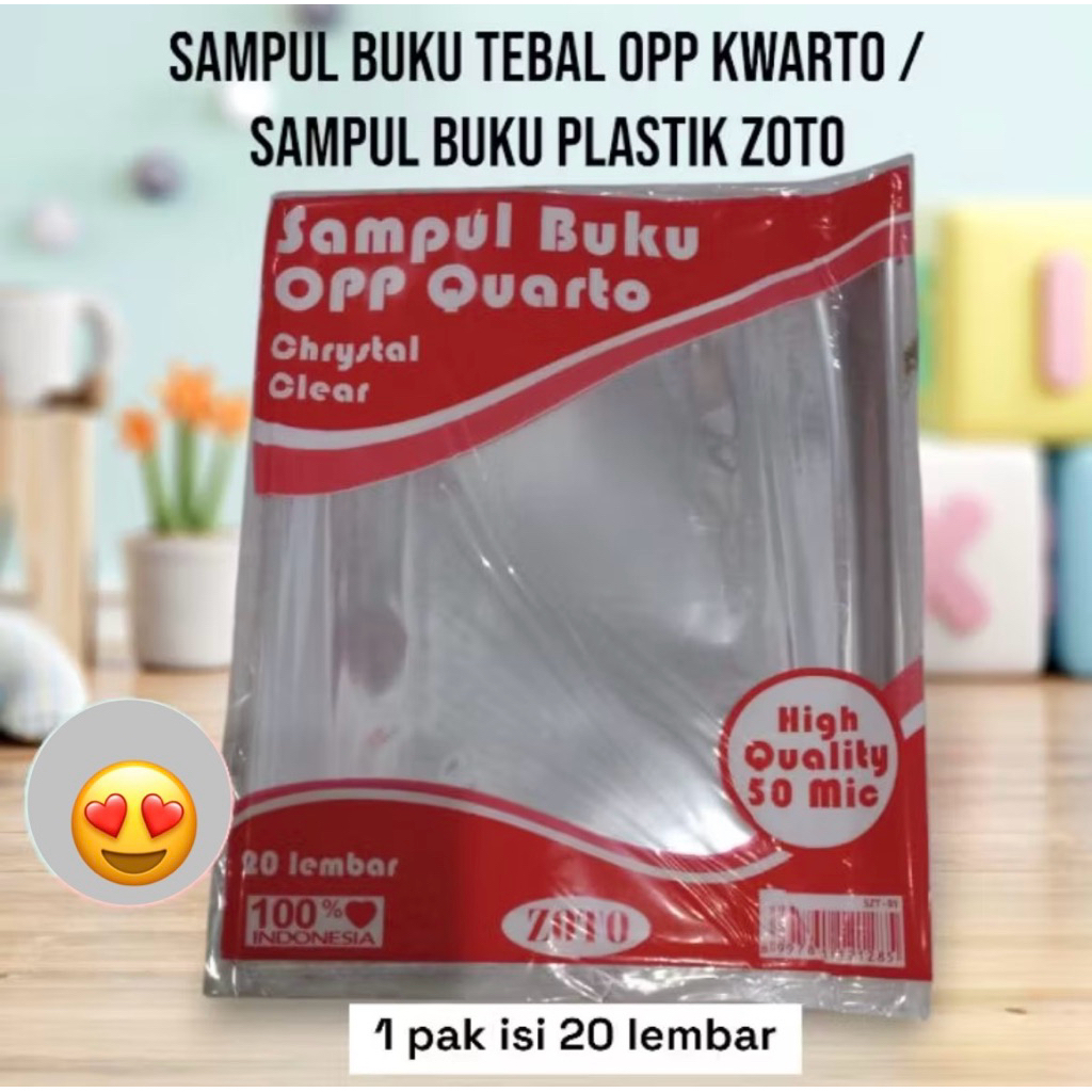 

Sampul buku tebal opp kwarto/sampul buku plastik zoto - 1pak isi 20 lembar