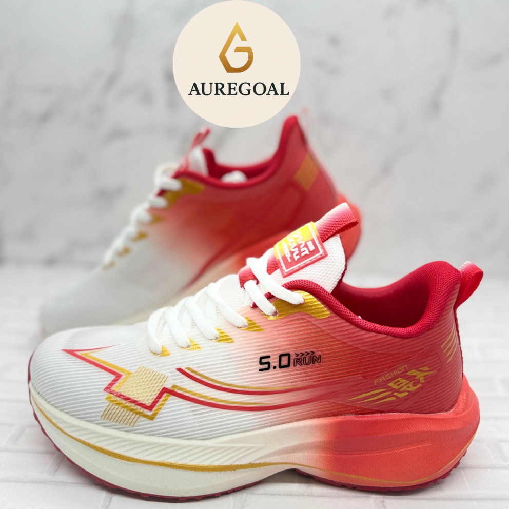 Auregoal Shoes - Sepatu Sport Running Premium Pria / Red White / Merah Putih / 8862-1
