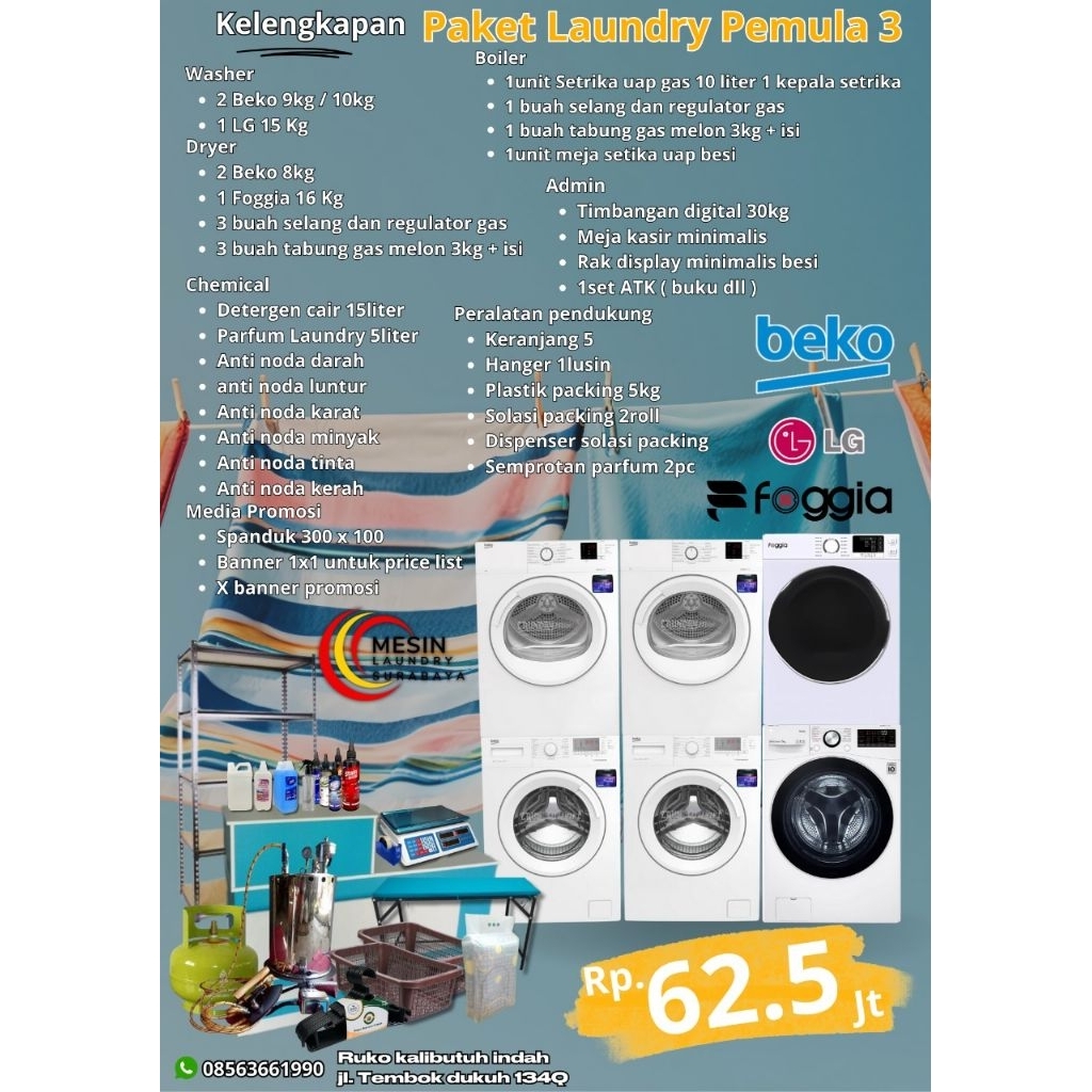 Paket usaha Laundry Pemula 3 Set