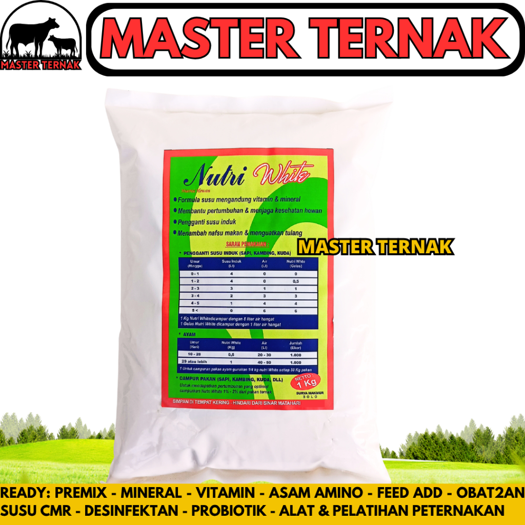 NUTRI WHITE 1KG Susu Hewan Ternak Sapi kambing Domba Pedet cempe