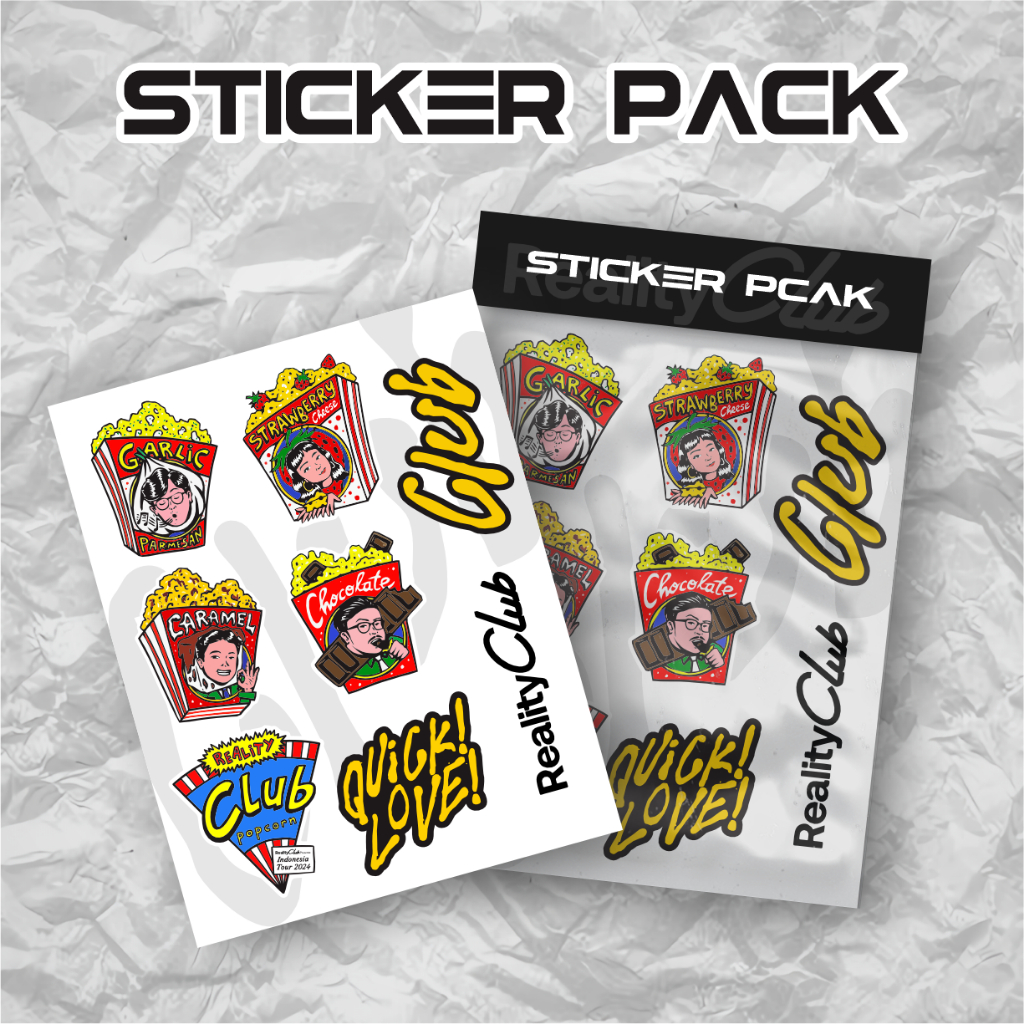 

Sticker Pack Reality Club Stiker Aesthetic Band Vinyl Waterproof Laptop HP Motor Anti Air