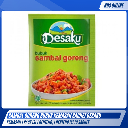 

Sambal Goreng Bubuk Desaku Sachet – Bumbu Praktis Pedas Gurih | 1 Renteng isi 10 Sachet