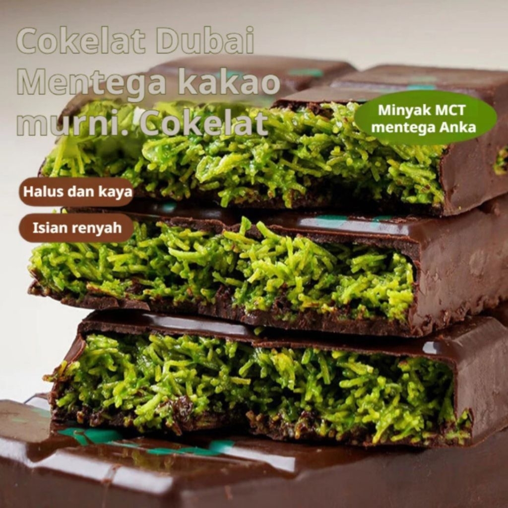 

⭐COD/Kirim Dalam 24 Jam⭐ Coklat Dubai/Internet-famous Dubai Chocolate/Coklat Kunafa Pistachio/Coklat Dubai Pistachio Coklat isi /Chocolate Bar Crispy Pistachio Kunafe