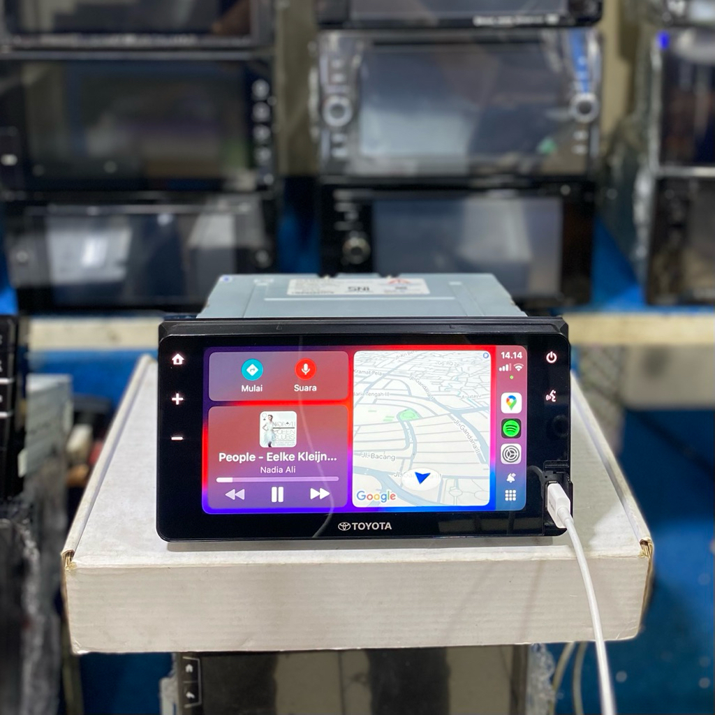 head unit double din toyota rush 2022 apple carplay dan android auto ukuran 7 inch wide