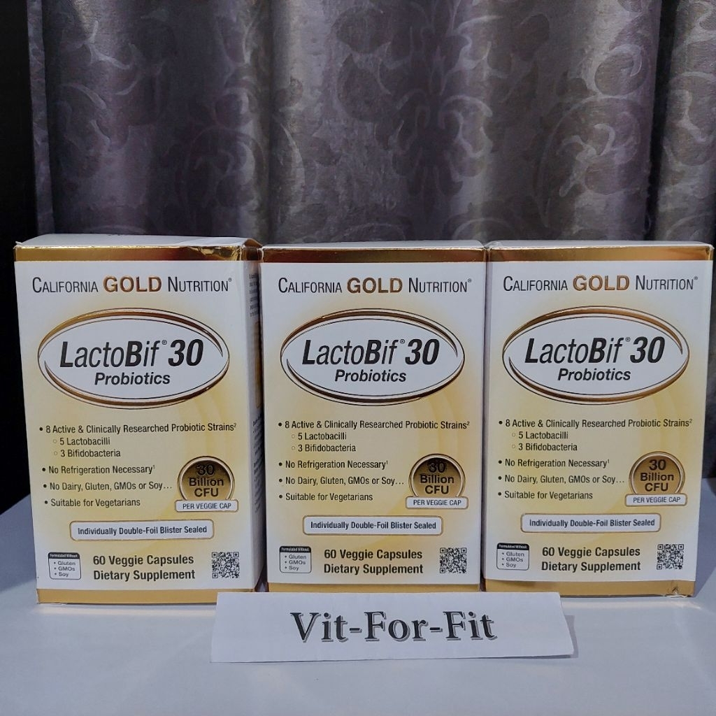 Paket 3 box California Gold Nutrition Lactobif 30 Billion - 60 capsules