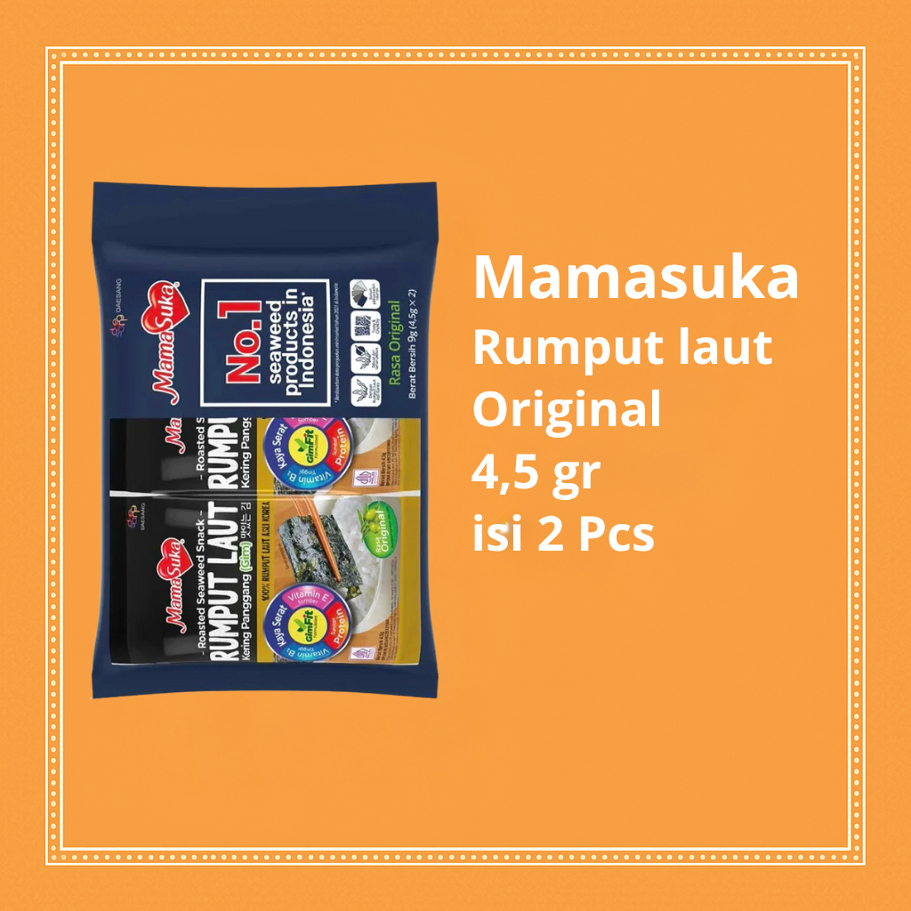 

Mamasuka Rumput Laut Panggang Original Pack Isi 2 – Snack Renyah & Gurih untuk Camilan Harian