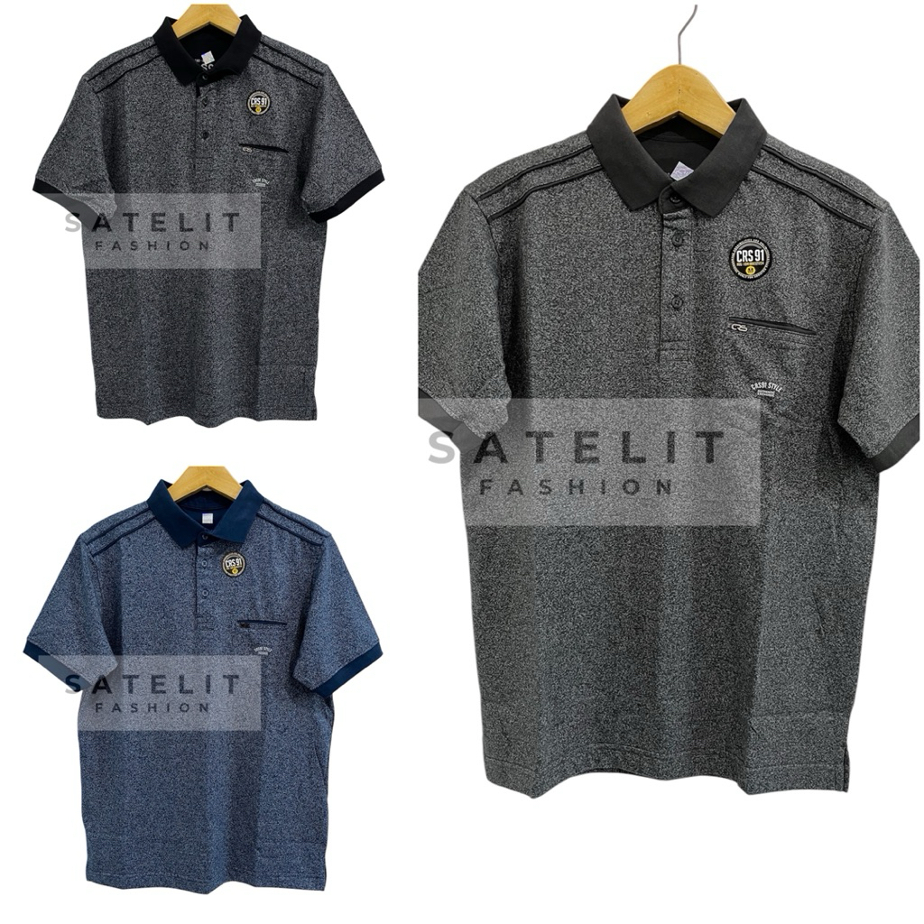 Crs 91 Original Kaos Kerah Polo Pria Motif Poly Bintik SYROPEP (Kancing Kantong)