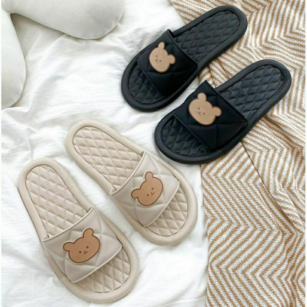 sandal selop wanita terbaru sandal selop karakter tedy bear