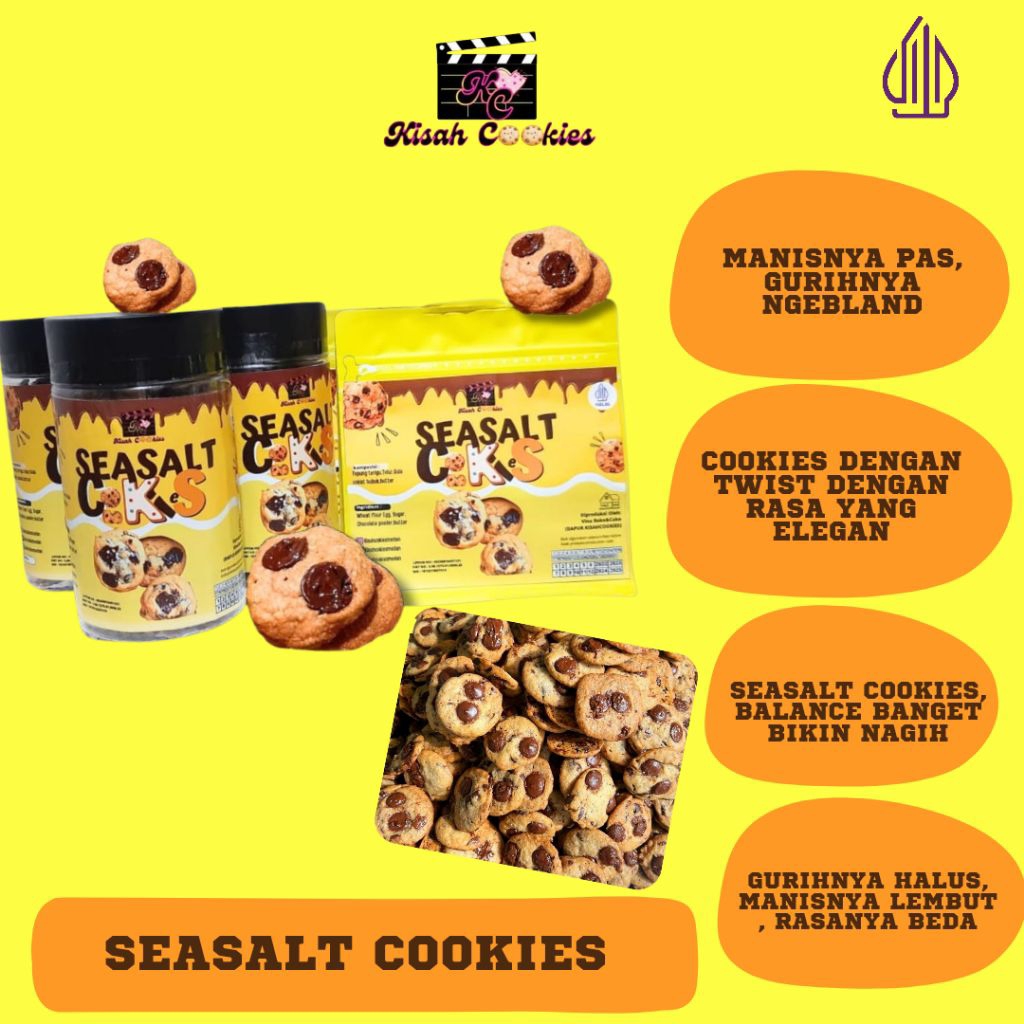 

SEASALT COOKIES/cemilan/cookies/crunchy/manis/cokelat/toples TOPLES 600ML