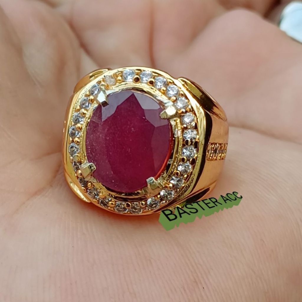 CINCIN BATU RUBY CUTTING CORONDUM ASLI NATURAL