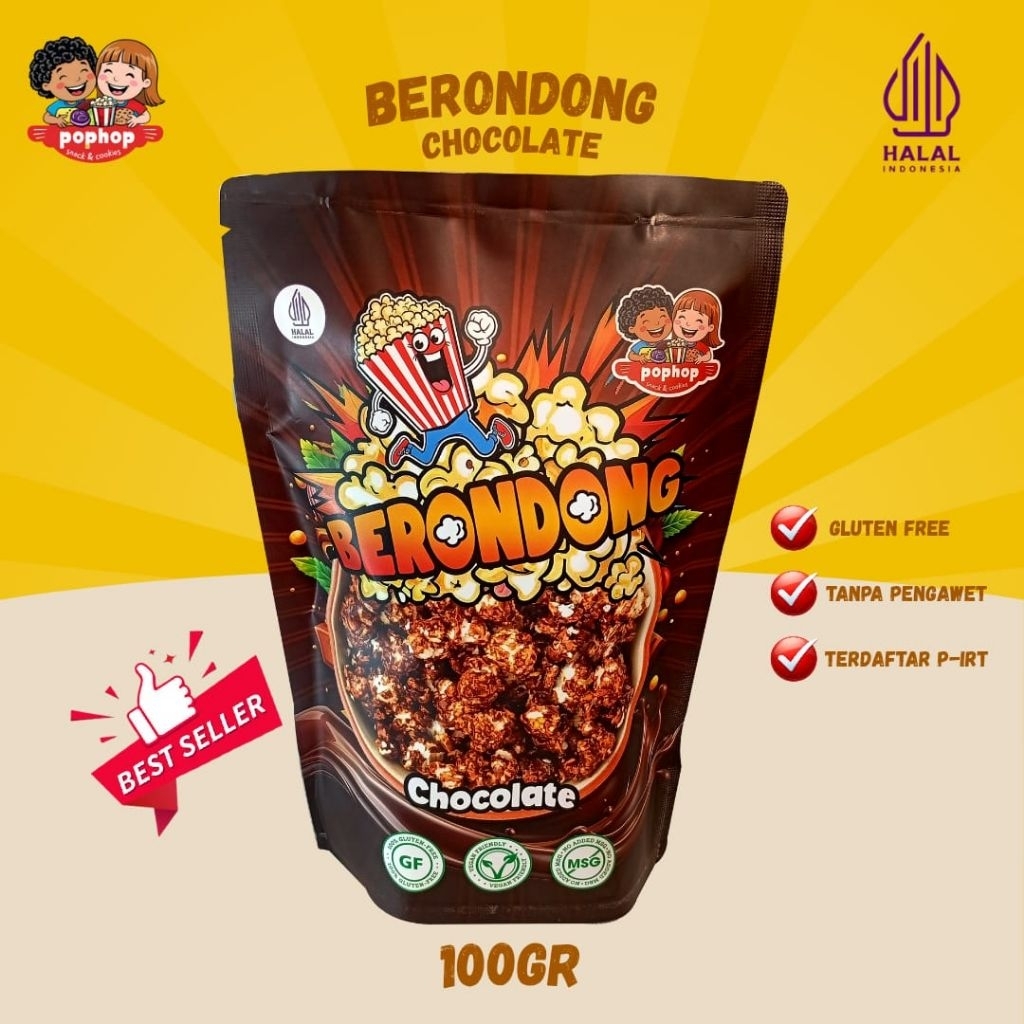 

CHOCOLATE POPCORN 100gr - PopHop / Camilan Manis Chocolate Crispy Popcorn Jagung Sehat