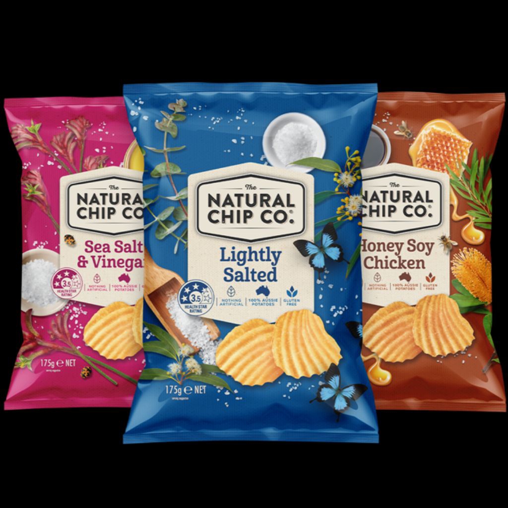

natural co chips/sea salt& vinegar/light sea salt/honeysoy chicken/salt&papper