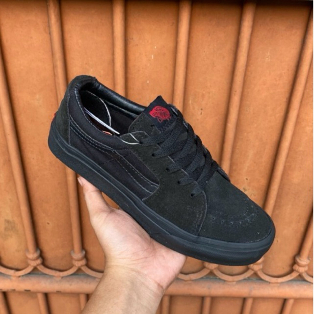 Sepatu Pria Sekolah Formal Sk8 Low All Black EVB Import High Quality
