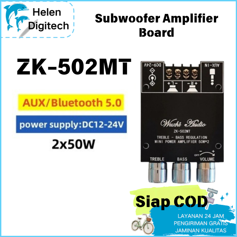 ZK-502MT Penguat Audio Subwoofer Penguat Mini Bluetooth 5.0 / Mini Amplifier Bluetooth