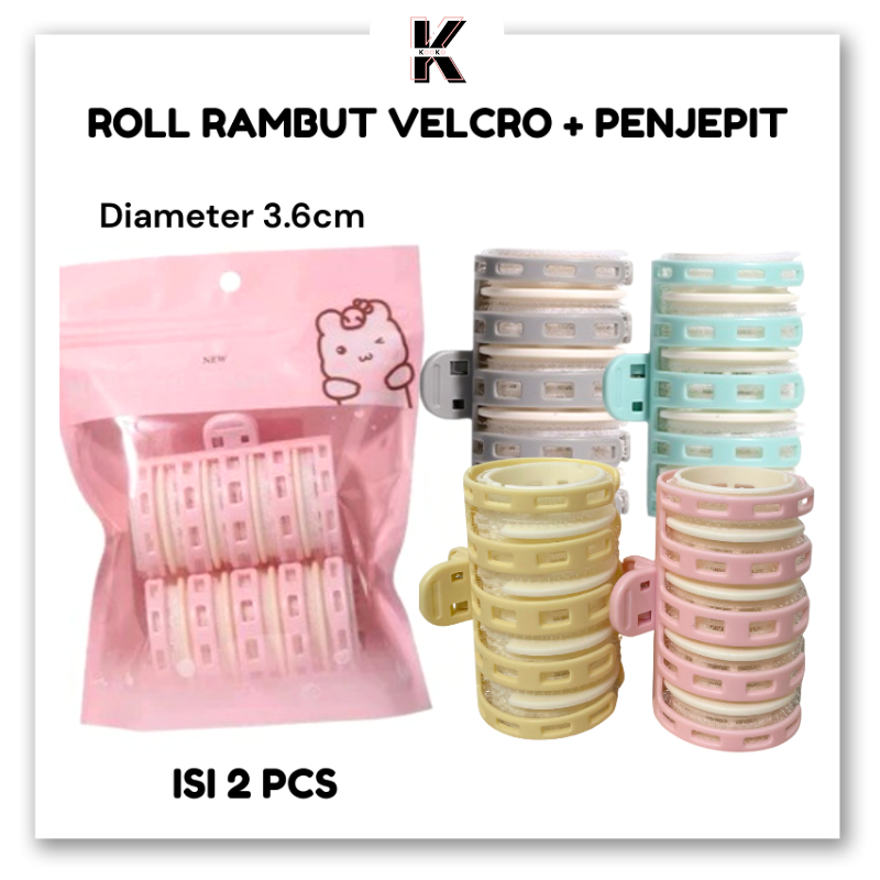 [KOOKO] ROLL RAMBUT VELCRO BESAR PONI/BANGS JEPITAN ISI 2 - 5014