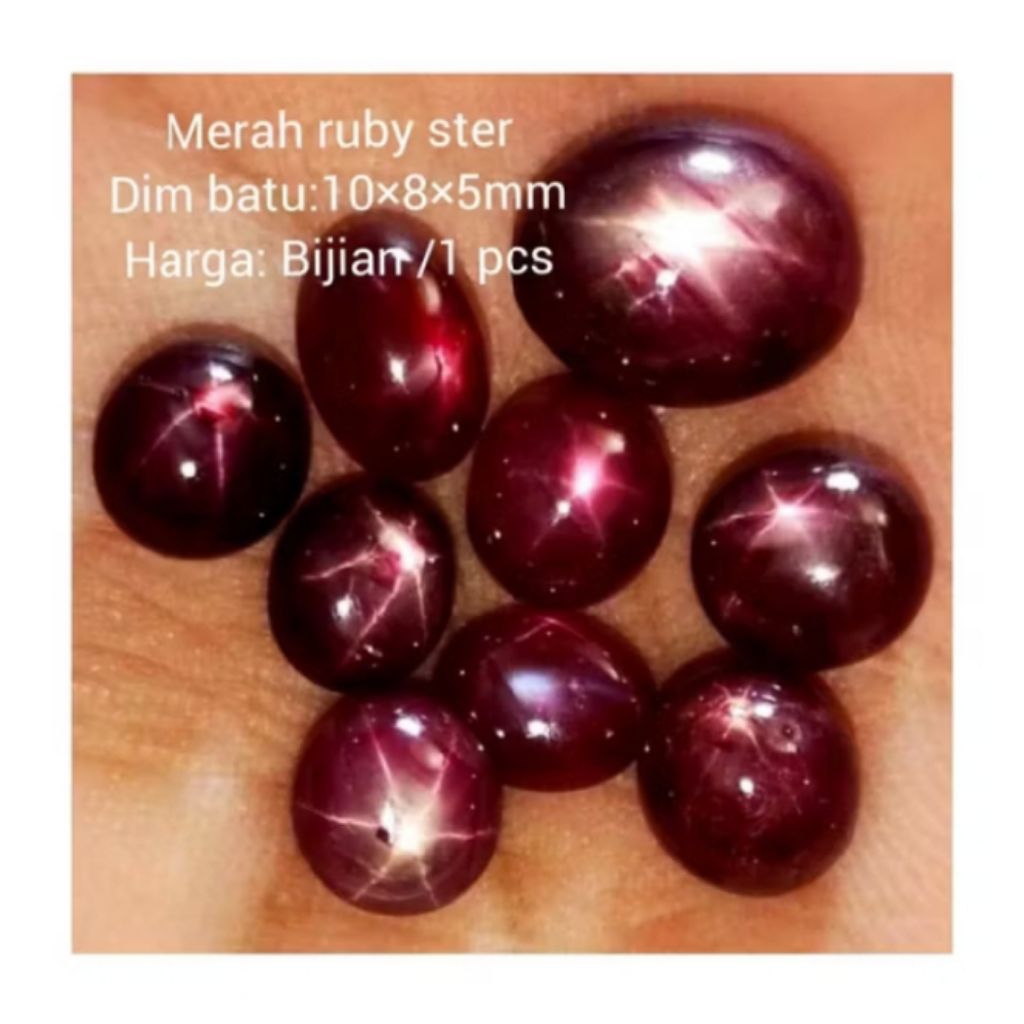 Batu Cincin Merah Ruby Daging Star Natural Dim 18×8×5mm