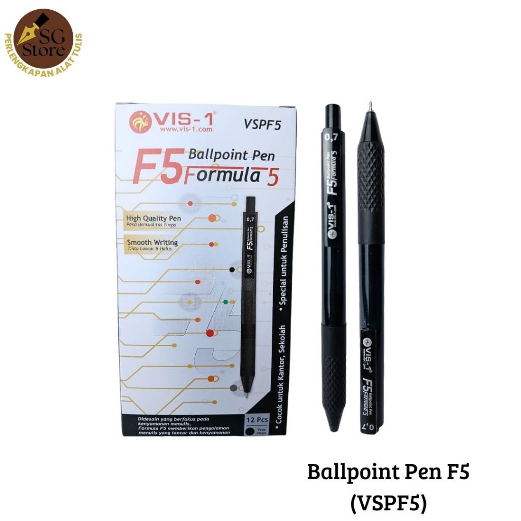 

VIS-1 - Pen Formula 5 / Pulpen Cetekan / Bolpen Cetekan / Ballpoint / 0.7mm / F5