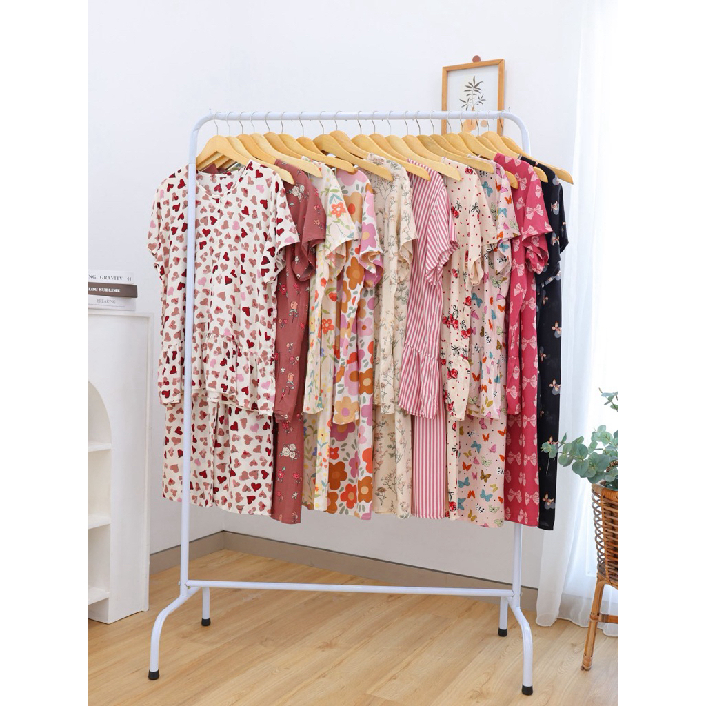 ONE SET PIYAMA RUFFLE KEKINIAN RAYON PREMIUM JUMBO LD 120