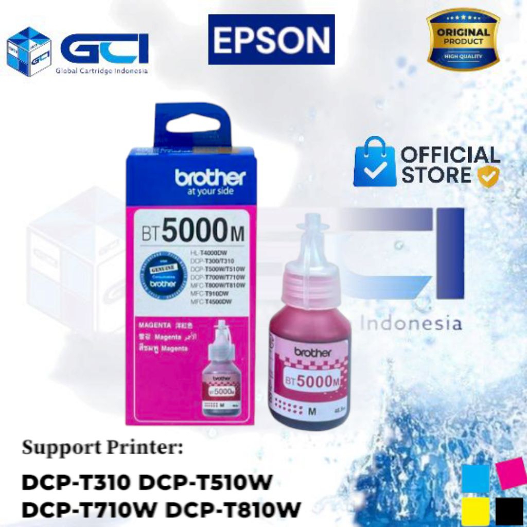 Tinta Printer Brother BT 5000 Magenta Support Printer DCP-T310 DCP-T510W DCP-T710W DCP-T810W