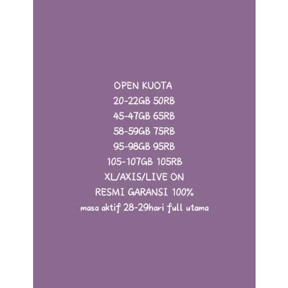 Paket XL-AXIS MURAH 45-47 GB